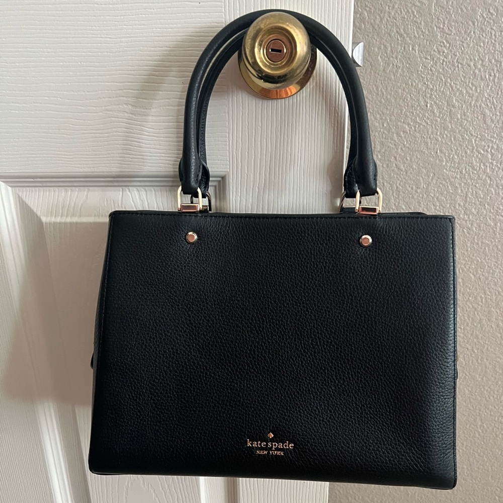 Kate Spade Leila Medium Triple Compartment Satchel Bag Black NWOT